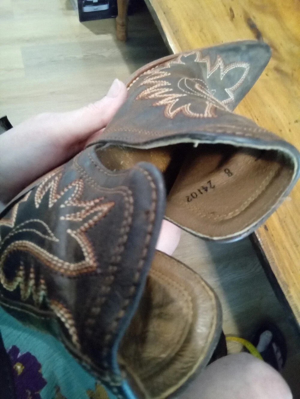 Ariat Dixxon Western Bootie Sz8 10027282 Full Grain Leather Hand Crafted Mexico